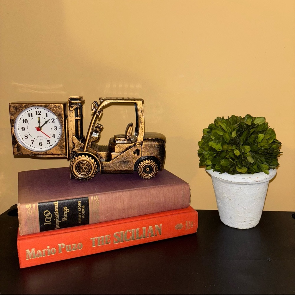 Cabilock Patina Bronzers Model Forklift Truck Alarm Clock Requires 1 AA Battery